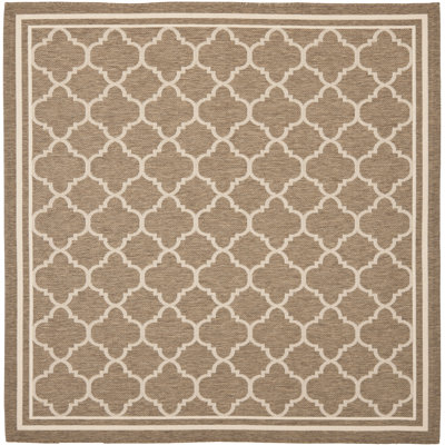 Arneshia Geometric Brown/Bone Indoor/Outdoor Area Rug