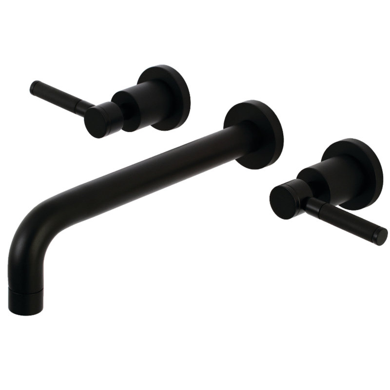 Concord Double Handle Wall Mounted Tub Spout, Matte Black