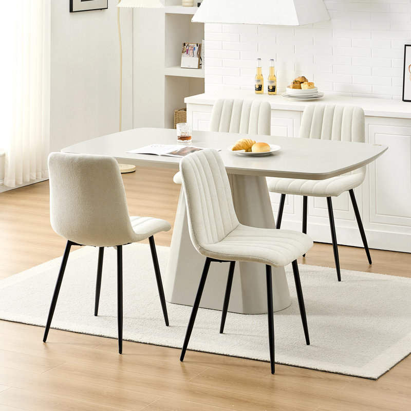 Aly 50cm H Upholstered Side Chair, Cream