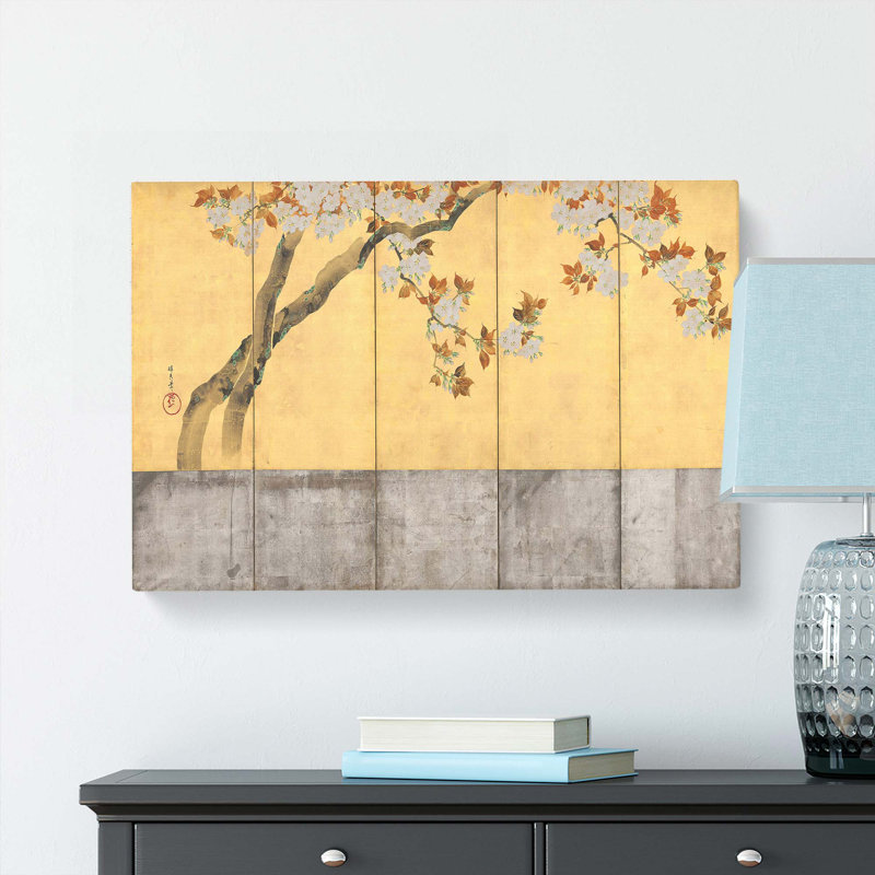 Blossoming Cherry Trees Vol.2 by Sakai Hoitsu - Wrapped Canvas, 35cm H x 50cm W x 3cm D
