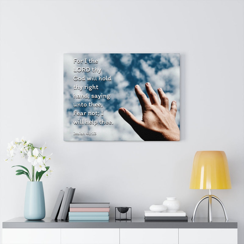 Fear Not Isaiah 41:13 Christian Wall Art, verset de la Bible, impression prêt à accrocher, H 11 po x l 14 po