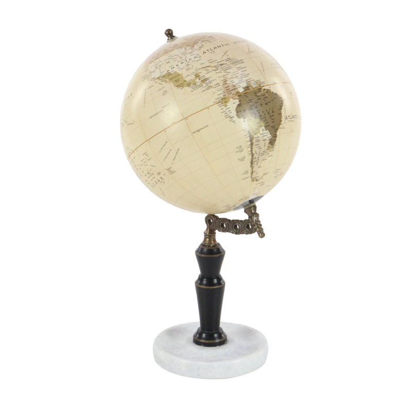 Globe en marbre en métal en bois
