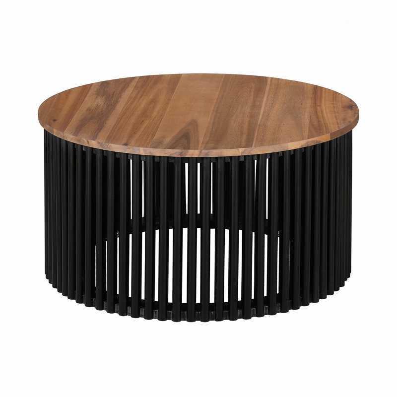Acacia Solid Wood Coffee Table, Blue