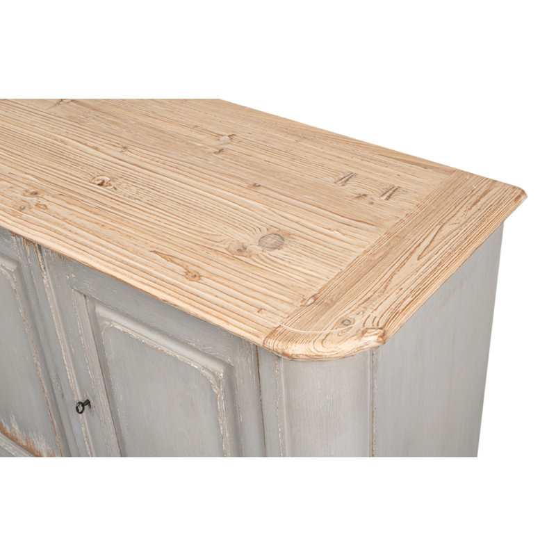 119'' W Solid Wood Sideboard, Antique Swedish Gray