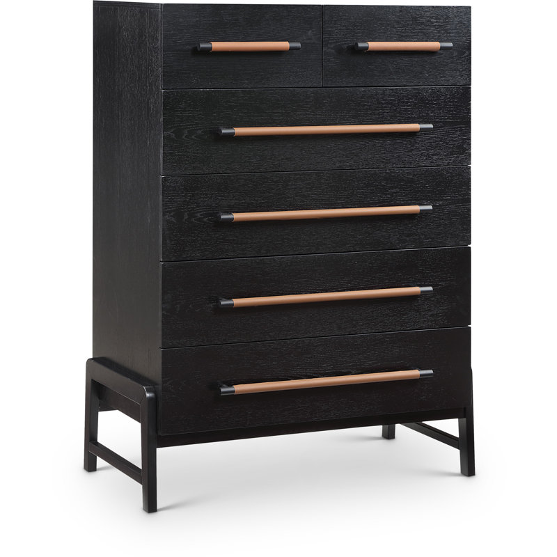 Commode 6 tiroirs Kaya, Noir