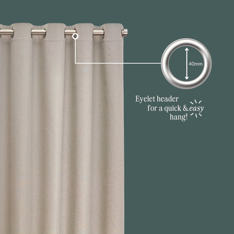 The Ultimate Velvet Blackout Curtain Panel Pair, 229cm Width x 229cm Drop, Grey