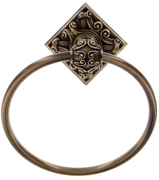 Sforza Towel Ring, Antique Brass