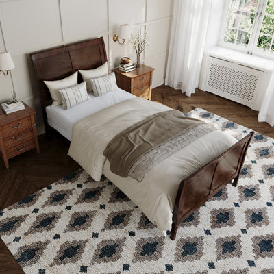 Lampley Solid Wood Foundation Bed with Matching Footboard