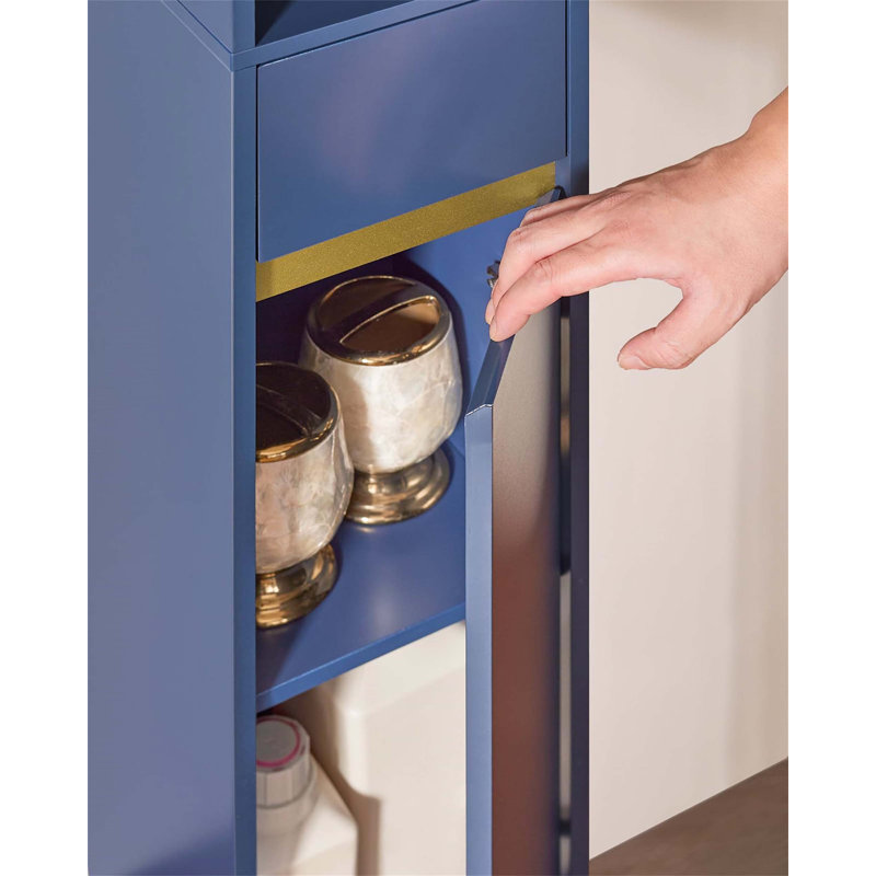 Aadhith Freestanding Linen Cabinet, Blue
