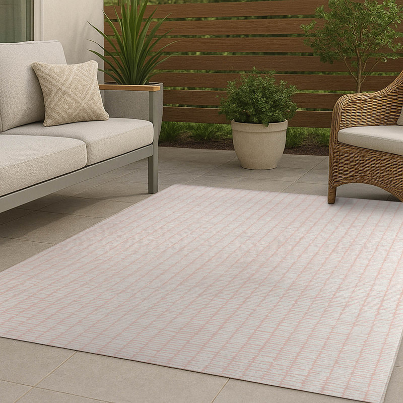 Ricky Row Non-Slip Outdoor Rug, Rectangle 3' x 5'