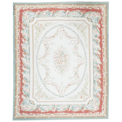 Renaissance One-of-a-Kind Rectangle 9'3" X 11'5" Wool Area Rug in Beige/Blue/Red