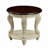 Solid Wood Round End Table with Shelf-1518809811