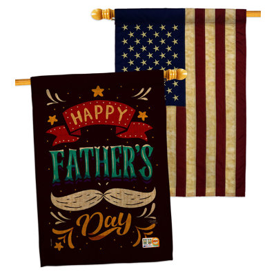 Double Sided 40'' H x 28'' W Polyester Father's Day House Flag