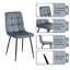 Velvet Upholstered Dining Chairs with Tapered Metal Legs-899236128