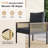 4-Piece Outdoor Patio Furniture Set, Metal Frame Conversation Set with HDPE Rope Armrests & Thick Cushions, All-Weather Patio Sofa Set with Coffee Table for Backyard, Garden, Indigo Ink-1498730129