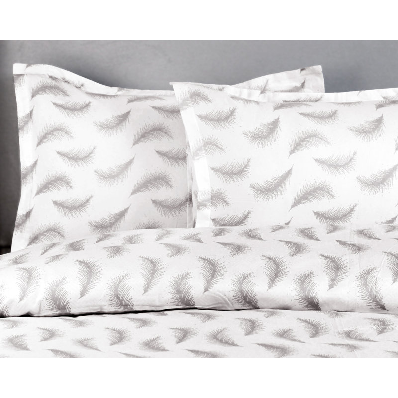 Ambudkar 100% Cotton Abstract Sheet Set, King, Light Gray
