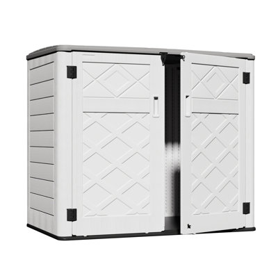 Decksplore 360 Gallons Resin Storage Cabinet With Floor And Double Doors