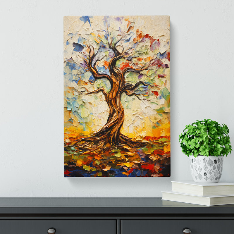 Tree Action Painting - Wrapped Canvas, 50cm H x 35cm W x 3cm D