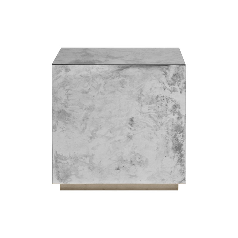 Cubo End Table, Silver