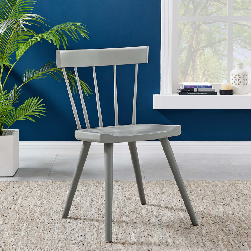 Sutter Light Gray Elm Wood Modern Farmhouse Dining Side Chair