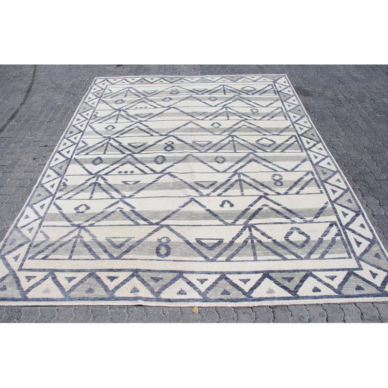 Authentique tapis kilim turc tissé à la main de conception géométrique pour une décoration intérieure élégante