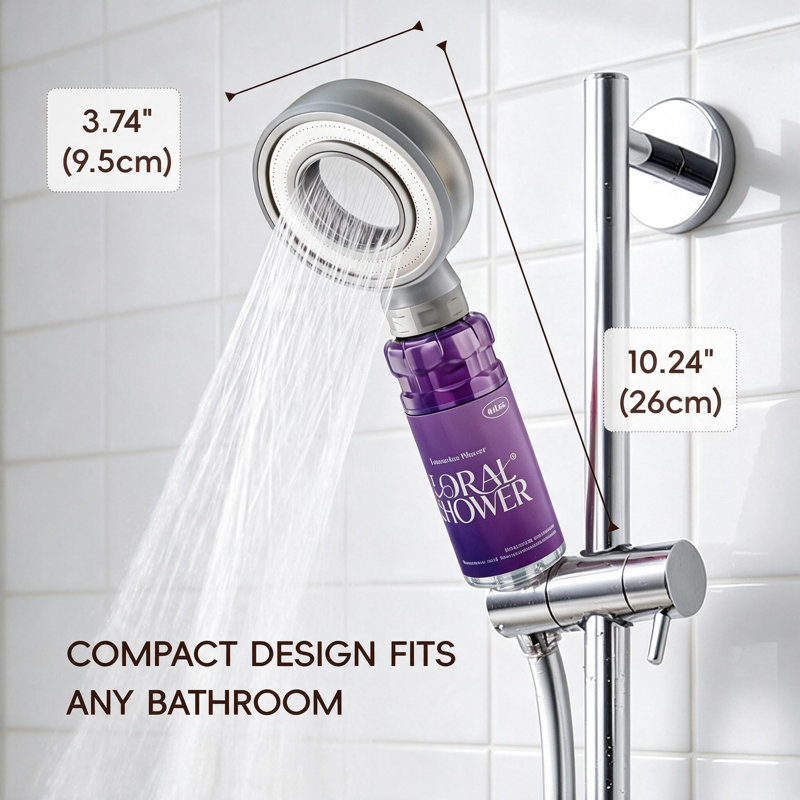 Pommeau de douche filtrante à haute pression pour aromathérapie avec douchette violette, Mauve