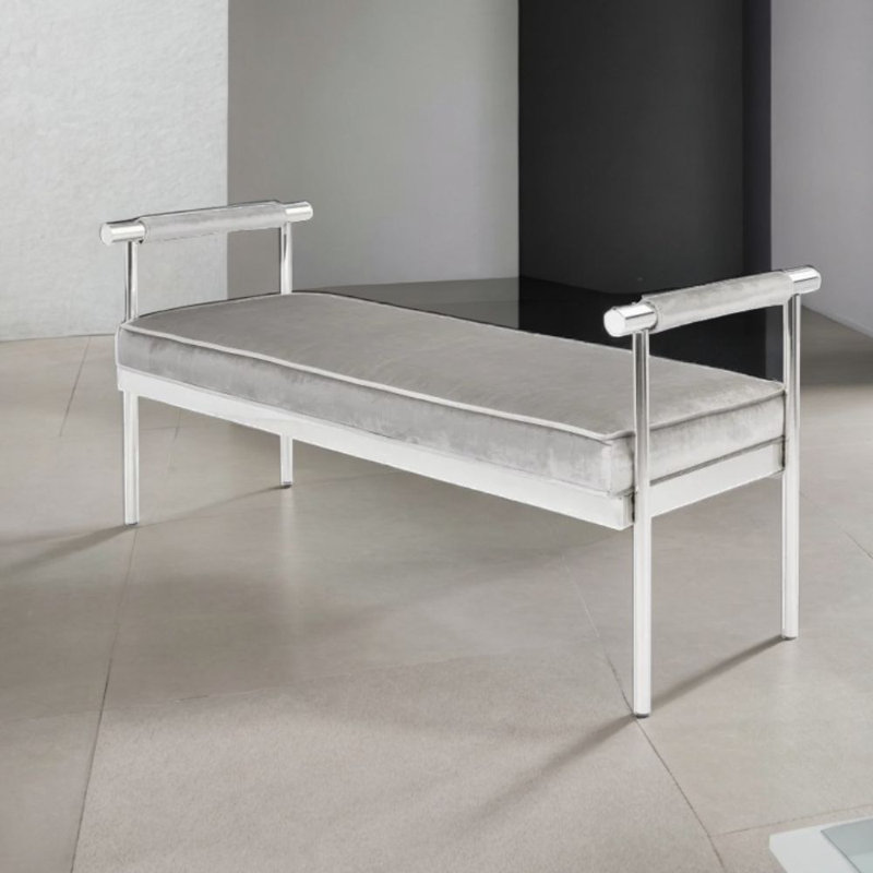 Ricquan Velvet Upholstered Bench, 25.5"H x 42.5"W x 20"D