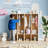 4-Section Classroom Coat Locker with 4 Cubbies, Daycare Cubby Storage Organizer with 8 Hooks-2089615463