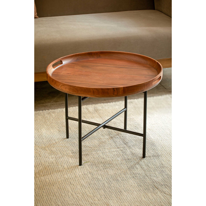 Table basse en bois avec support en métal Haritonas