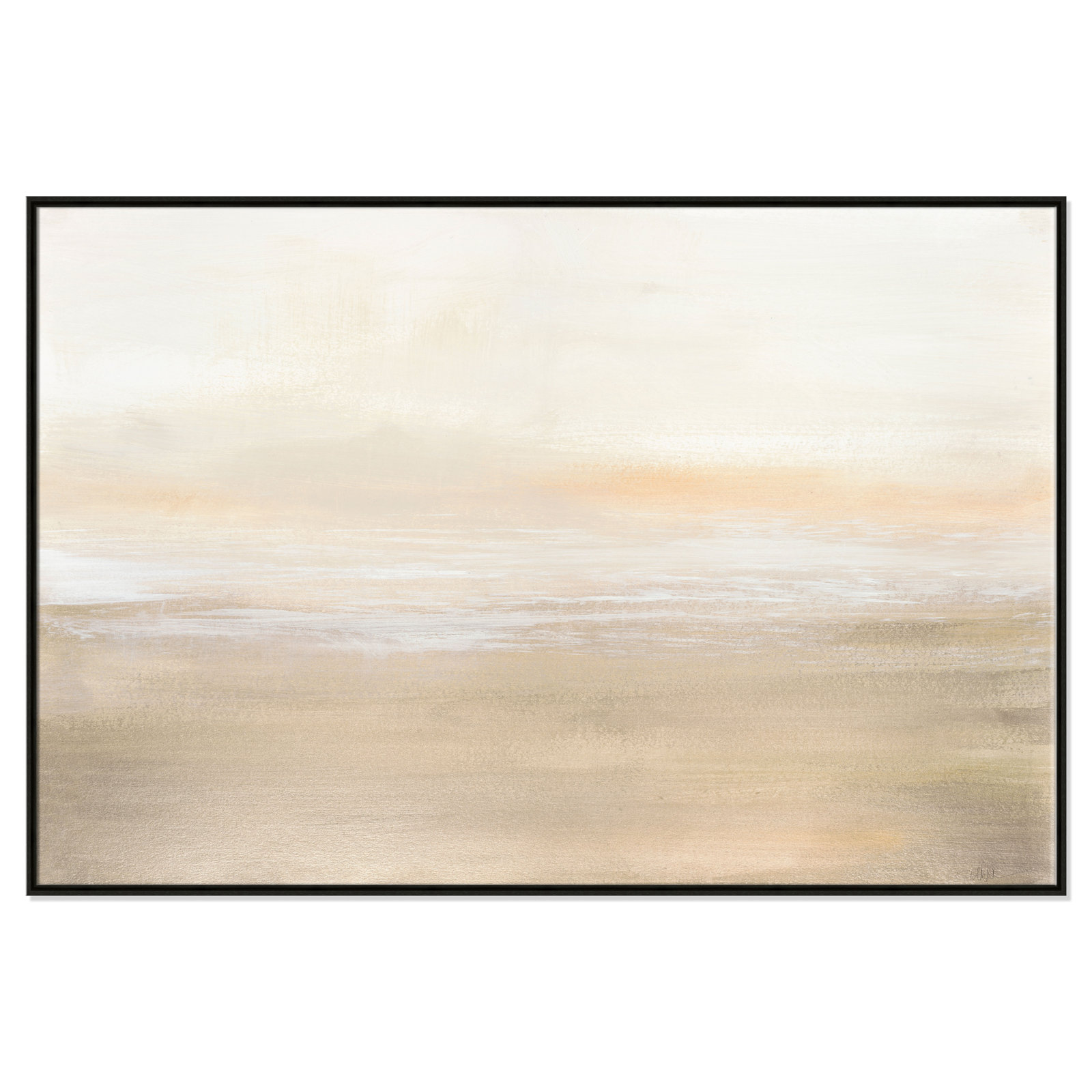 Willadeene "Morning Calm" Painting, Espresso Framed, 41" H x 61" W x 2" D