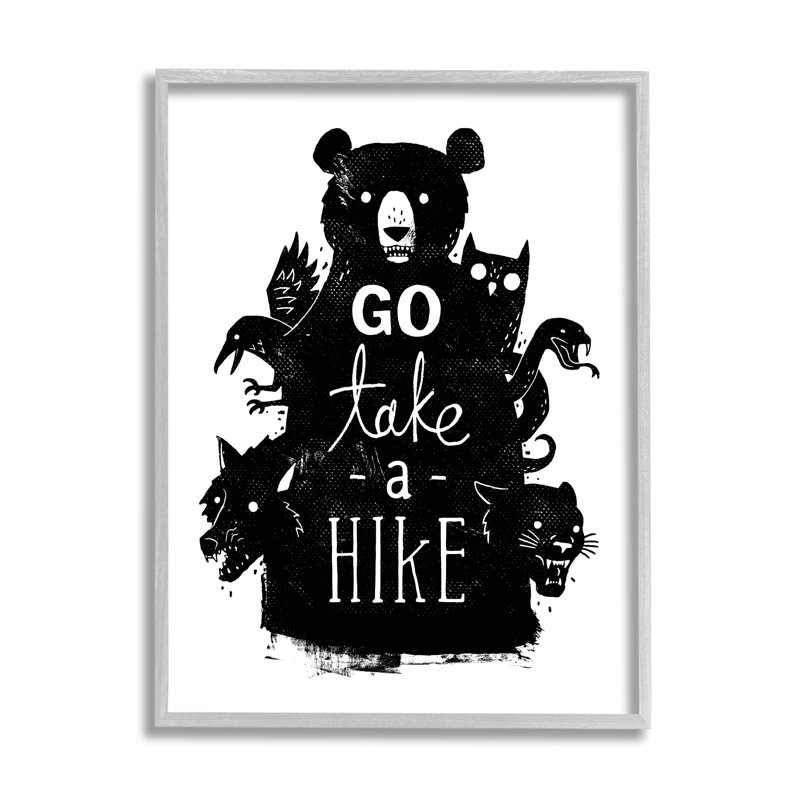 «Take A Hike» par Michael Buxton, L 11 po x H 14 po, Estampe numérique Farmhouse