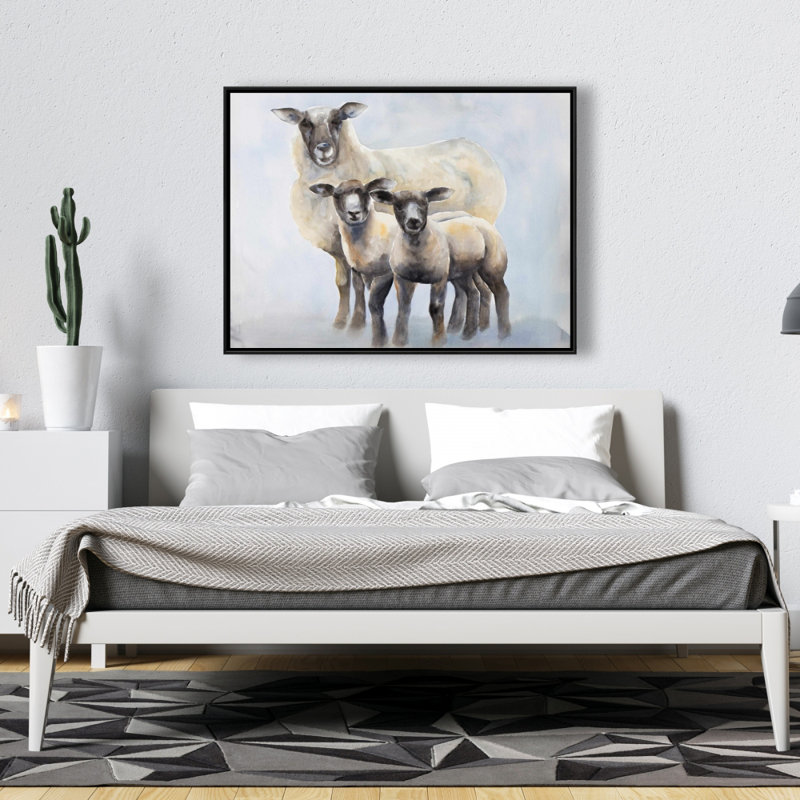 Sheep Family Print On Canvas