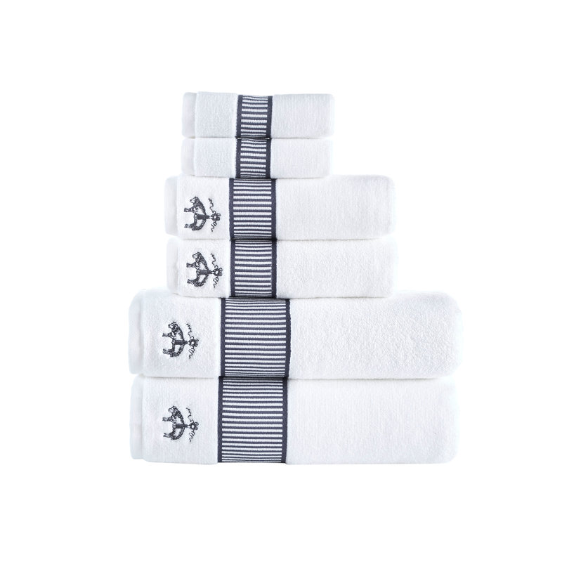 Drap de bain en coton, Anthracite, Ensemble 6 serviettes de bain