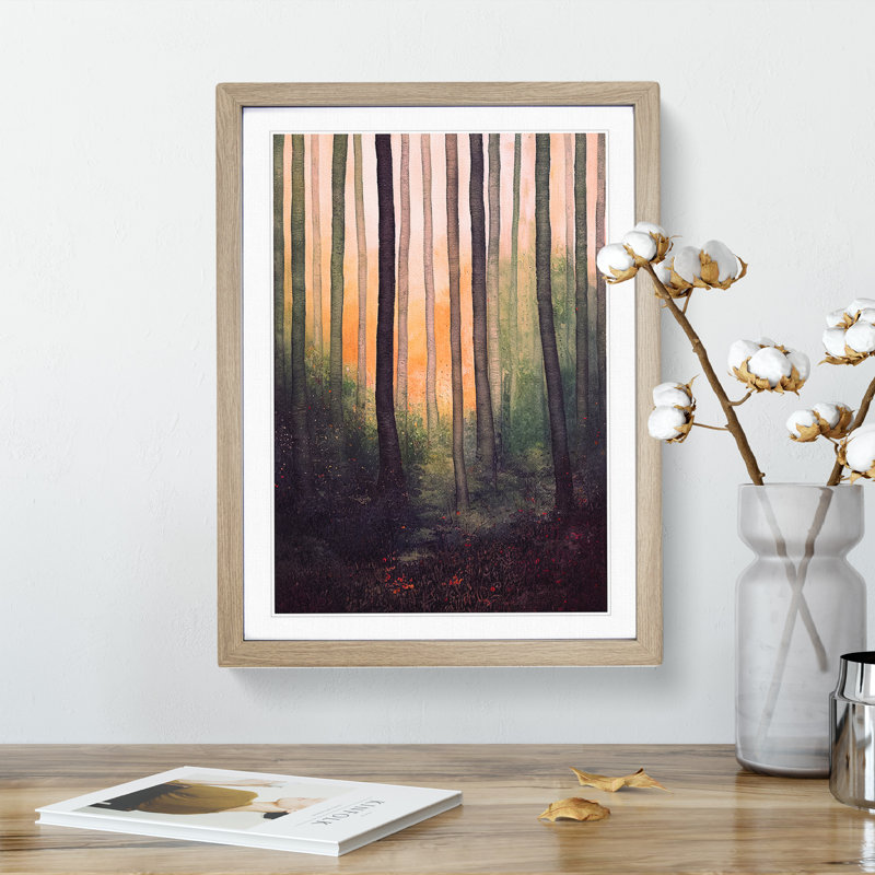 Forest No.7 - Single Picture Frame Painting, 64cm H x 46cm W x 2cm D, Oak
