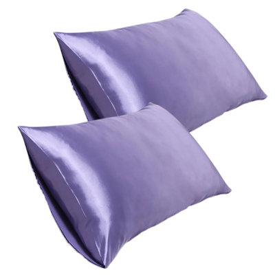 Taie d'oreiller en satin 20 * 30 pouces, taie d'oreiller en soie synthétique (2 pièces)