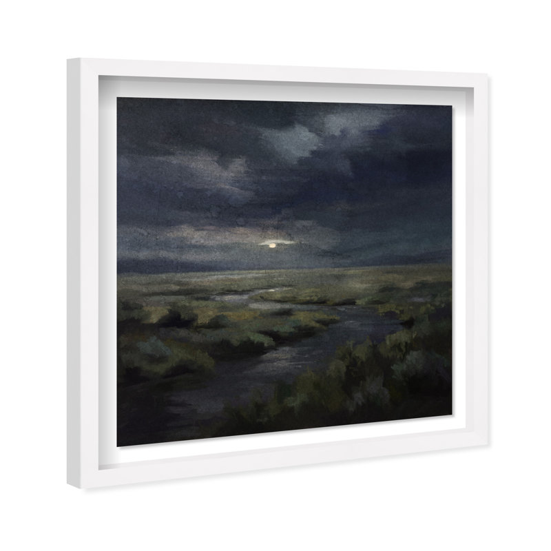 Hidden Moon II, impression de paysage et de nature encadrées par Oliver Gal, H 13,5 po x l 13,5 po, White Frame