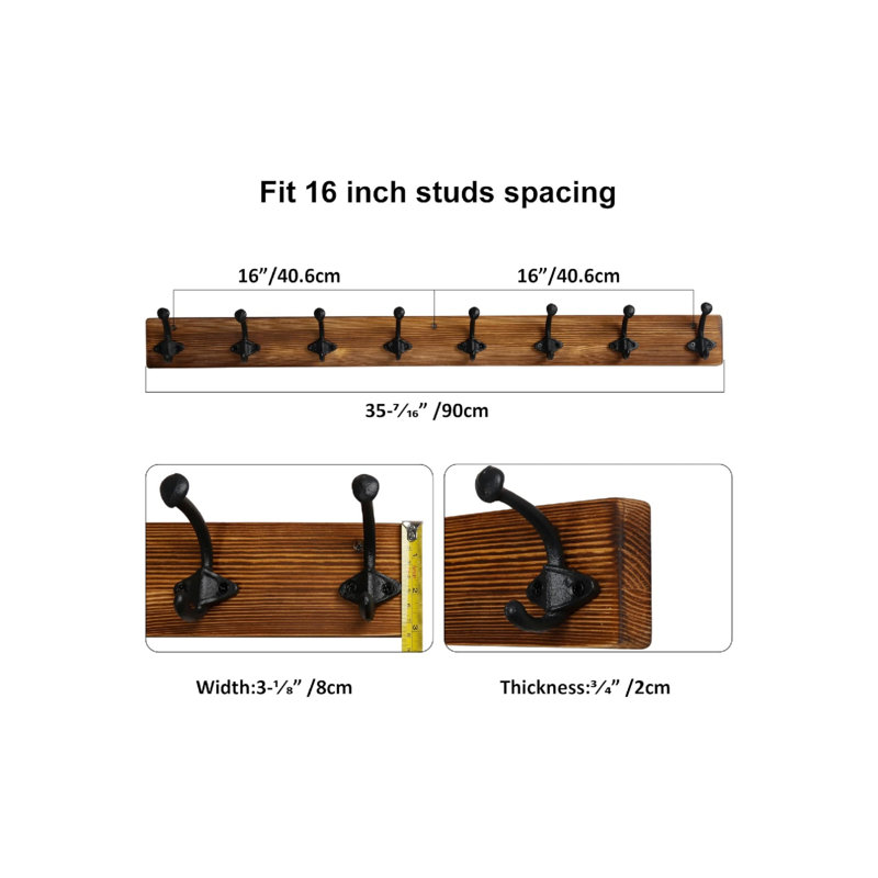 Solid Wood Freestanding 12 - Hook