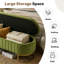 Banc de rangement 51 po avec pieds dorés, banc de fin de lit en velours pour le salon, fenêtre, entrée