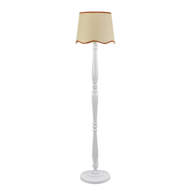 Brechin 152cm Traditional Floor Lamp, White, Natural/Red, No