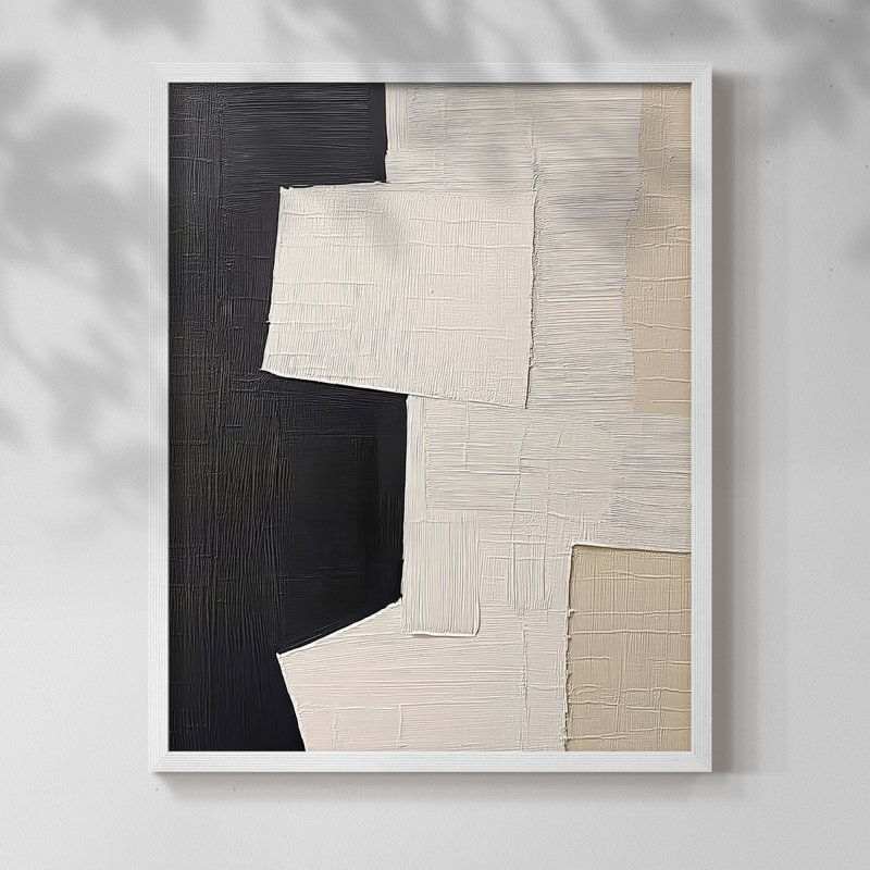 "ABSTRACT Series DCLXV III" par J Paul, Blanc / Blanc, H 11 po x l 9 po