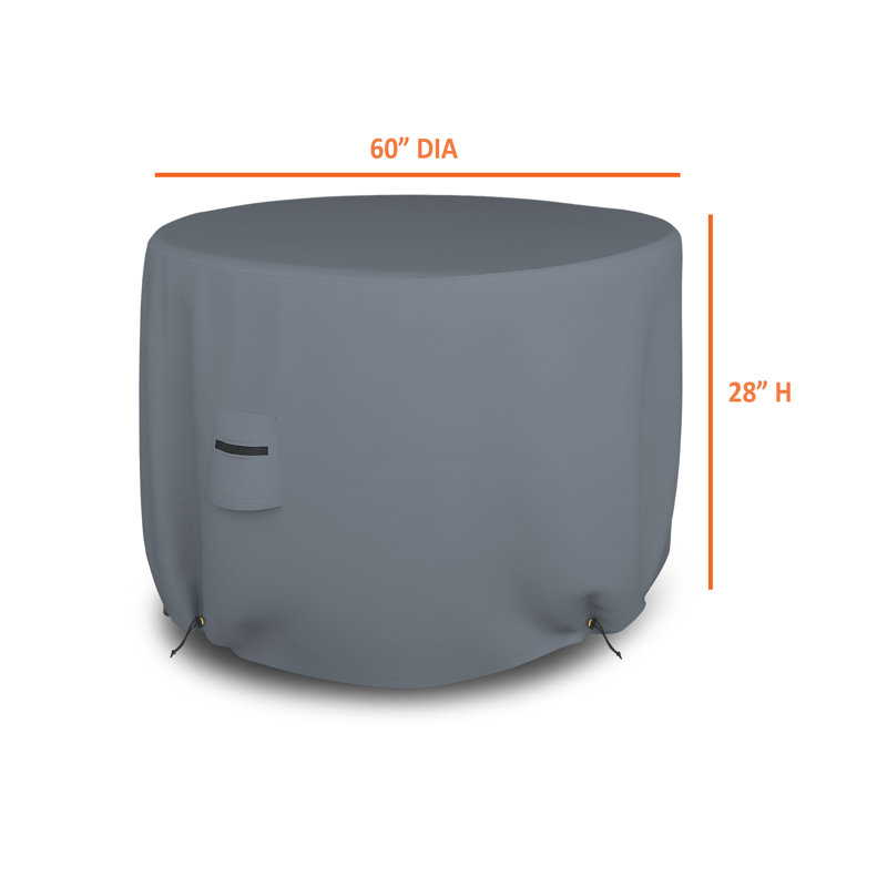 Outdoor Patio Table Cover, 61cm H x 91.4cm W x 2.5cm D, Grey