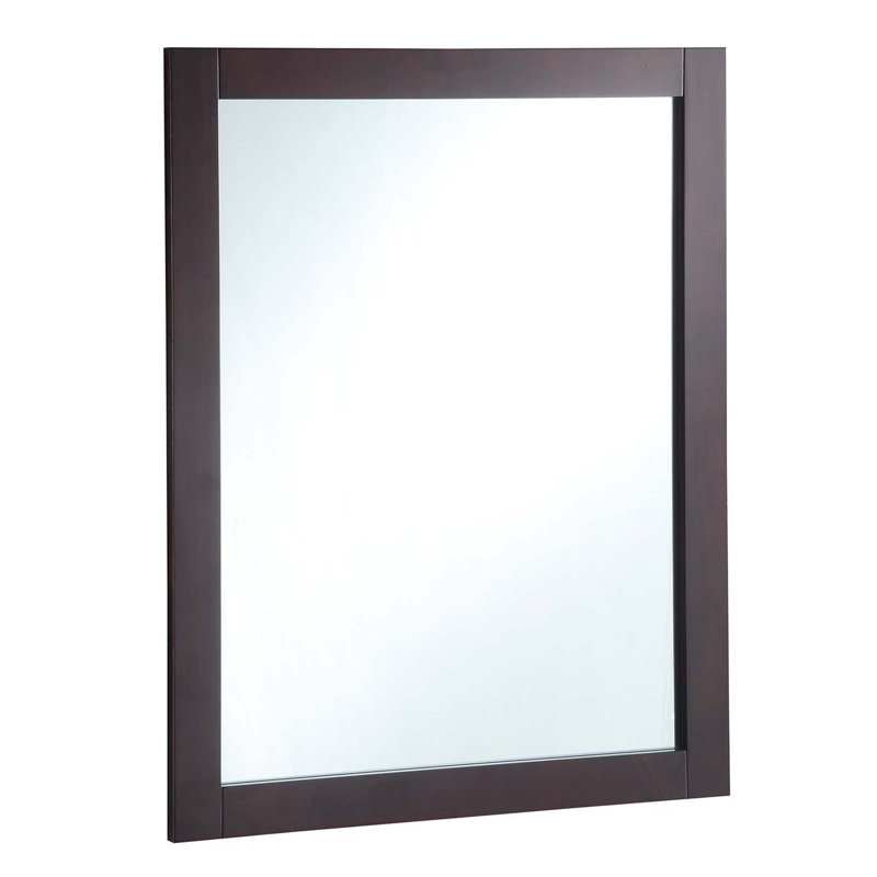 Miroir de salle de bain Akhari, 30 po x 24,02 po, Espresso