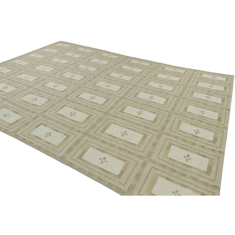 Scandinavian Wool Geometric Area Rug, Rectangle 5' x 7'