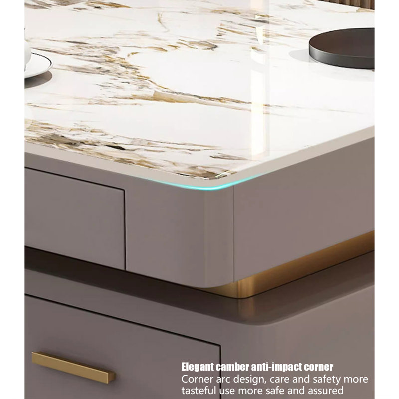 Bureau Modern Luxe: dessus en marbre et rangement fonctionnel