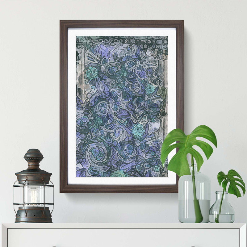 Roses in Abstract - Picture Frame Graphic Art Print, Walnut, 76cm H x 50cm W x 2cm D