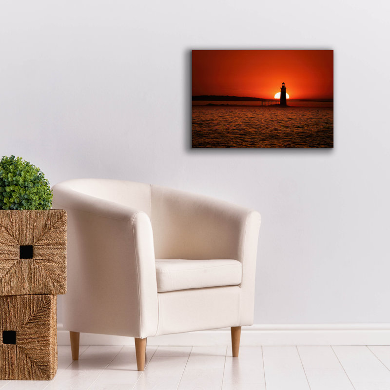 «Sunrise At Ram Island Ledge» par Rick Berk, art mural sur toile, H 18 po x l 26 po x P 0,75 po