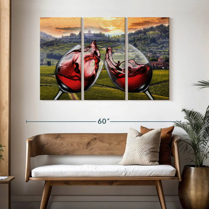 Yarlin Red Wine, 32" H x 50" W