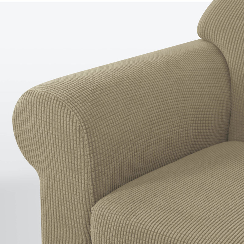 Box Cushion Loveseat Slipcover, Sand, 104cm H x 235cm W x 107cm D