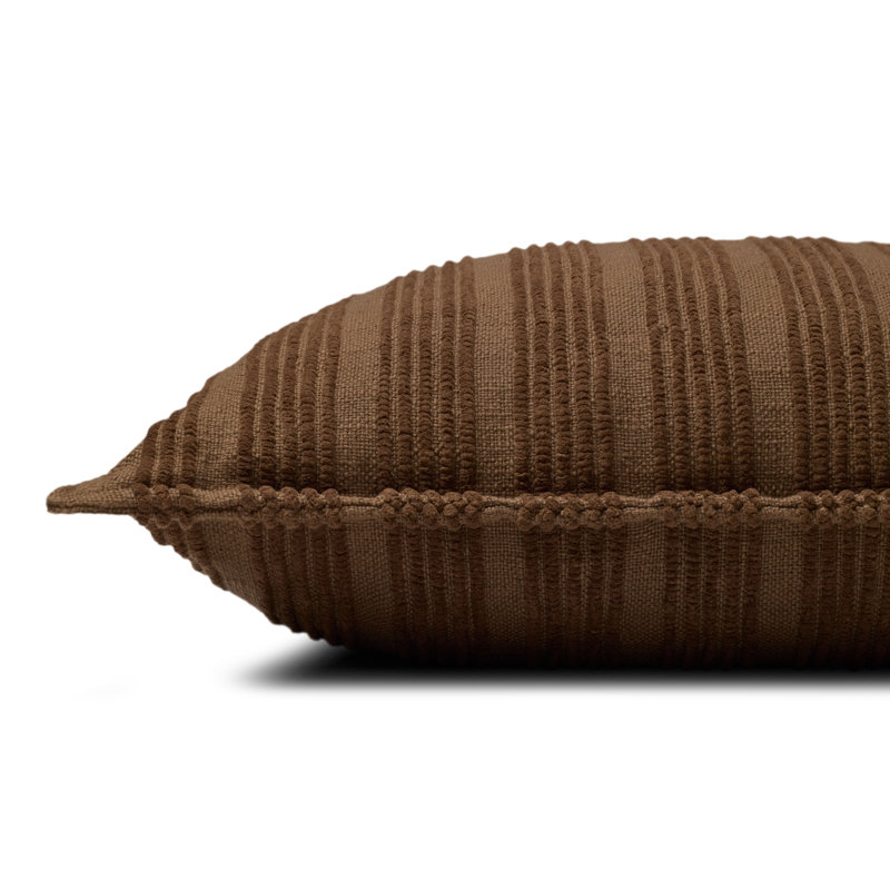 Coussin décoratif Amber Lewis x Loloi Aspyn, Polyester, Brun, Carré 22 po