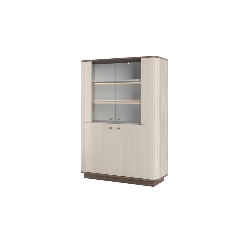 Display Cabinet, Brown/Beige/Gold
